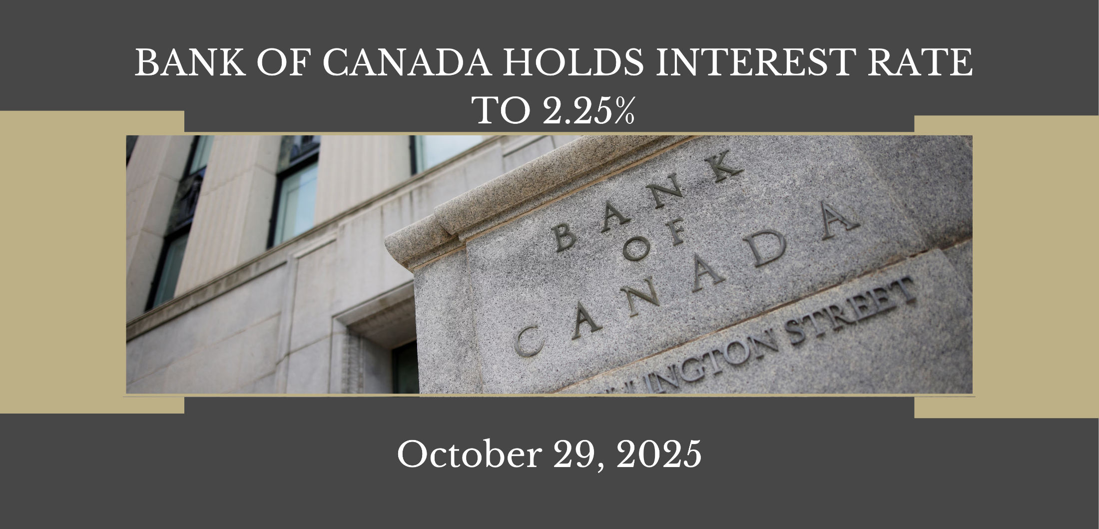 The Bank of Canada Reduces Policy Interest Rate to 2.25%